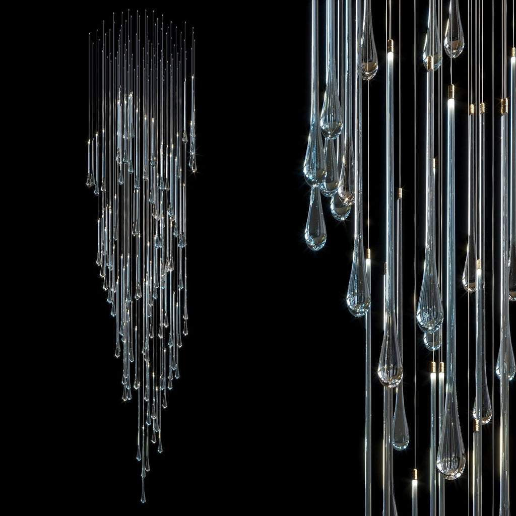 Crystal Tube Rain Chandelier