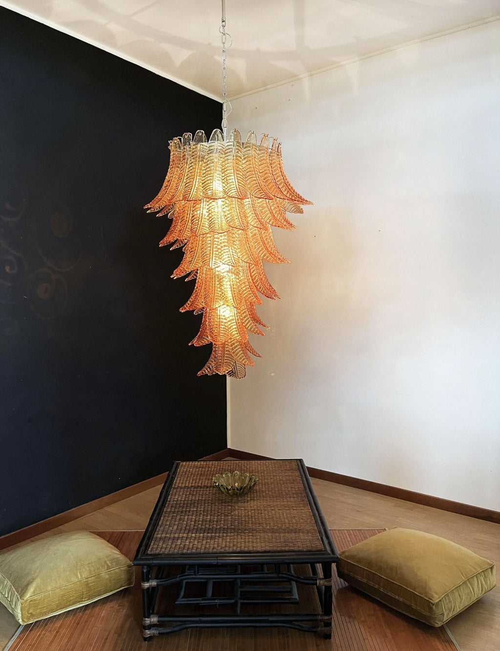 Elegant Rosalind Murano Felci Amber Chandelier