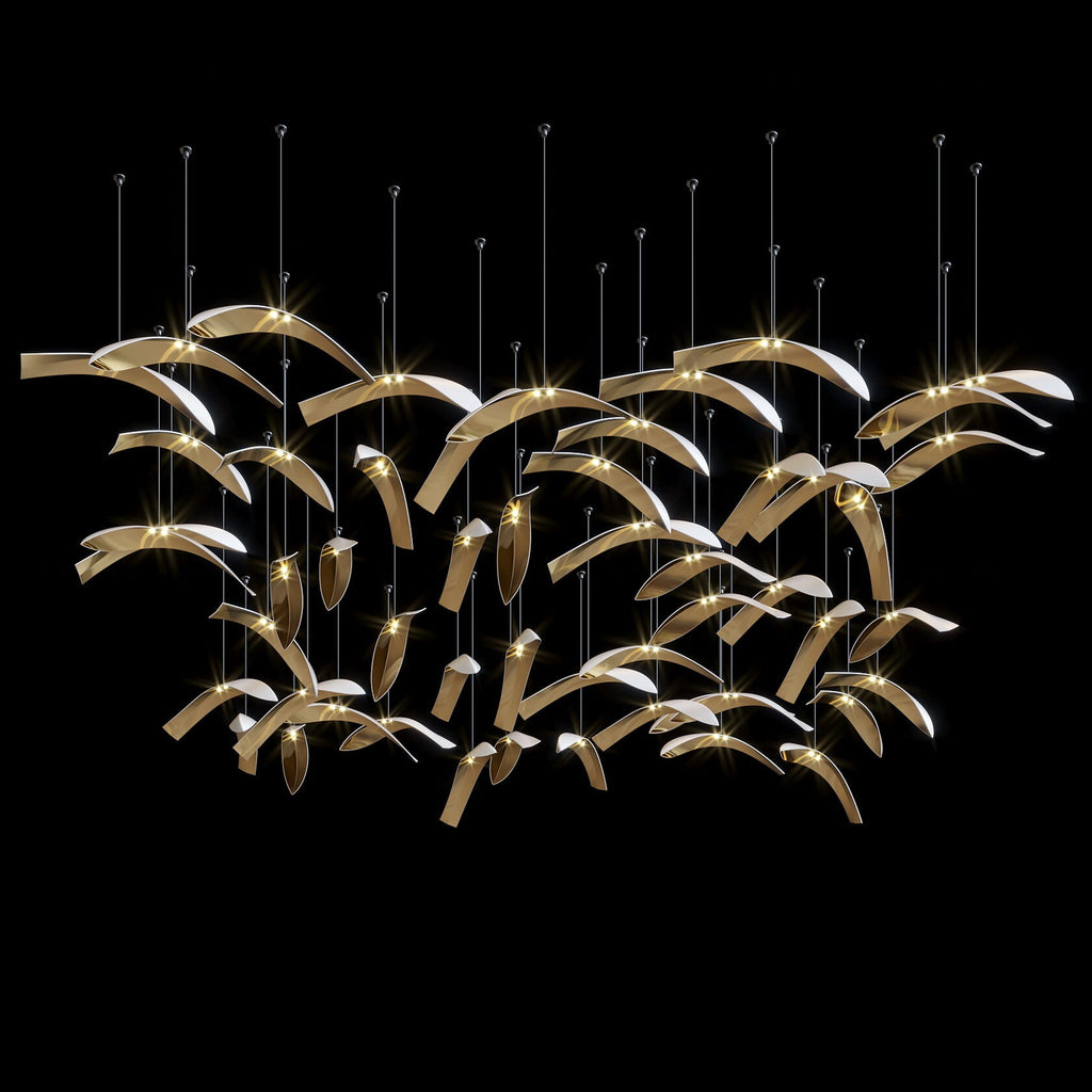 Gold Wing Flight Chandelier