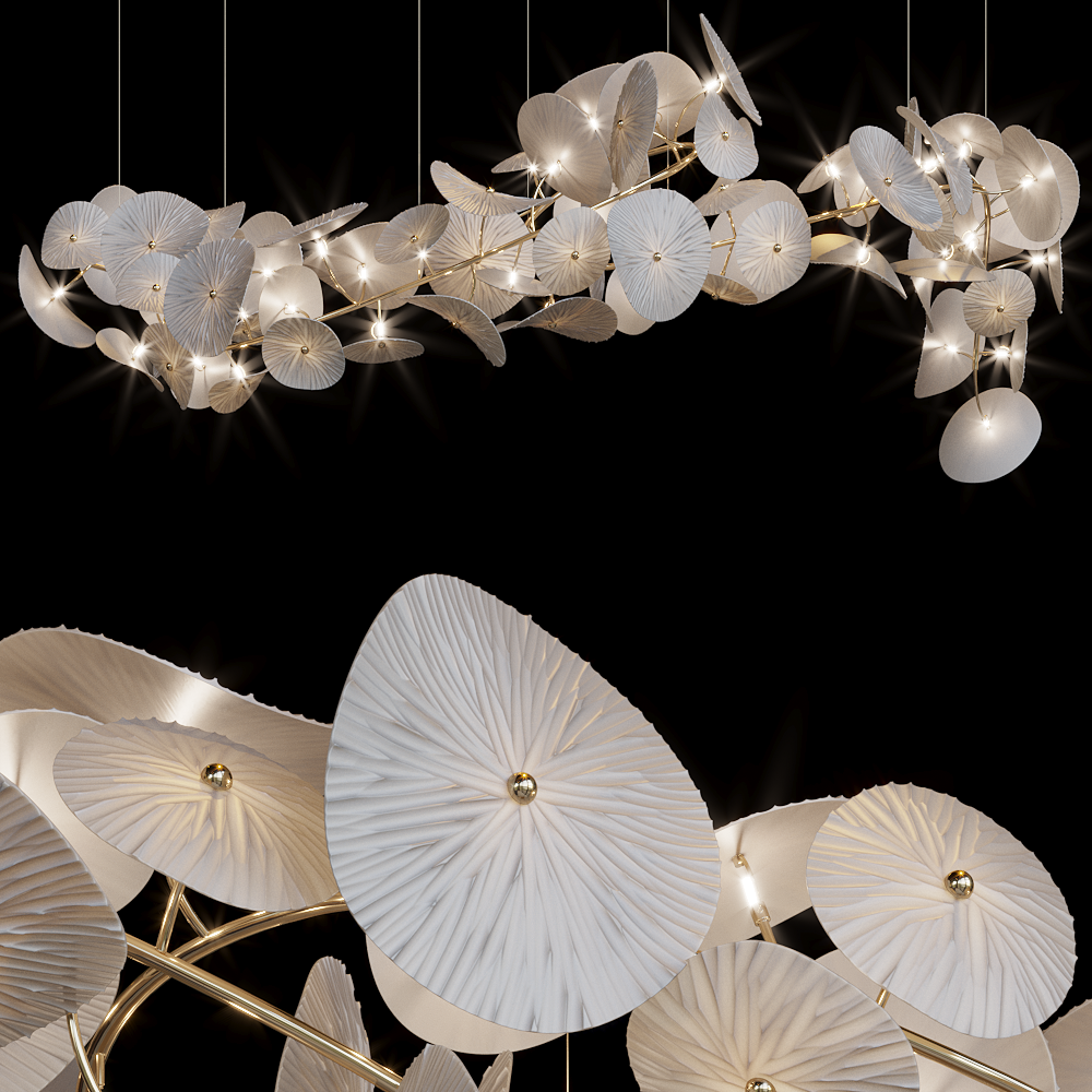 White Disc Garland Chandelier