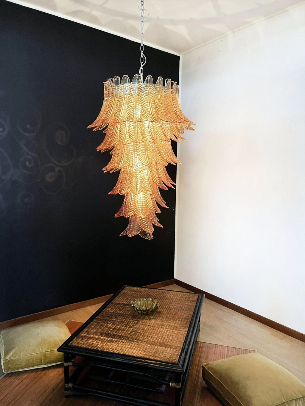 Elegant Rosalind Murano Felci Amber Chandelier