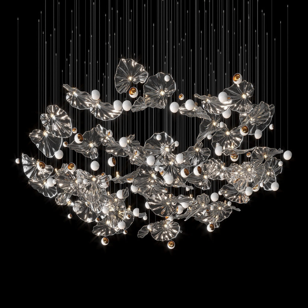 Silver Leaf Pearl Garland Chandelier