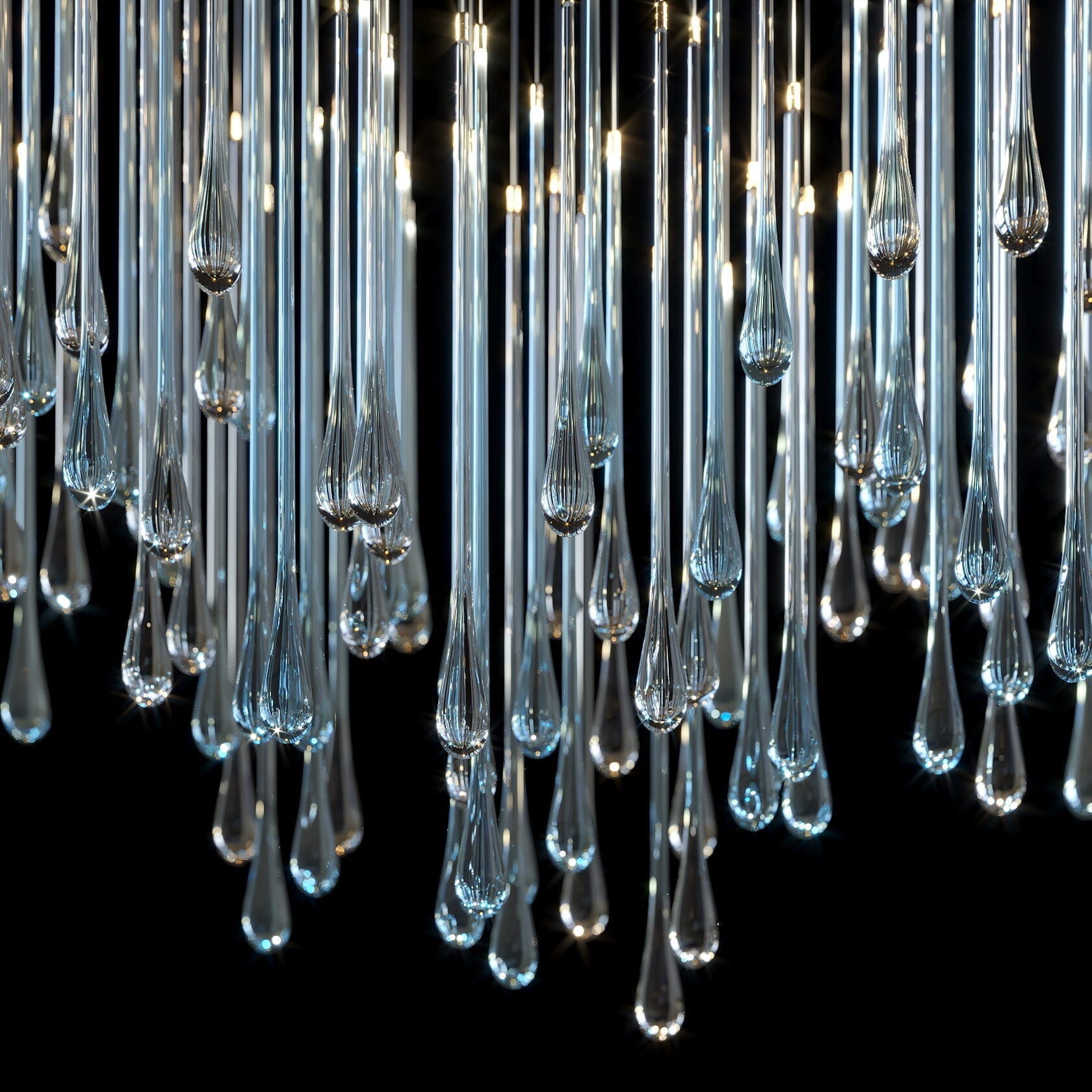 Crystal Tube Rain Chandelier