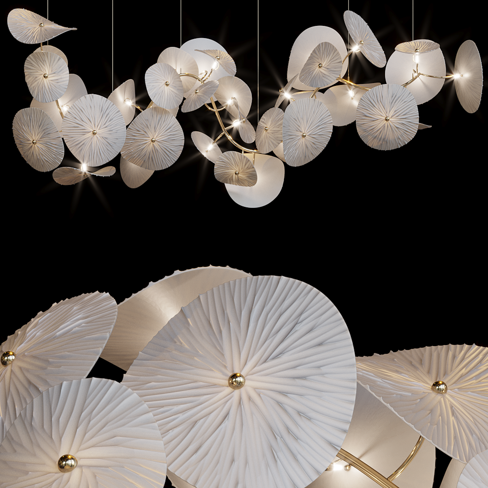 White Disc Garland Chandelier