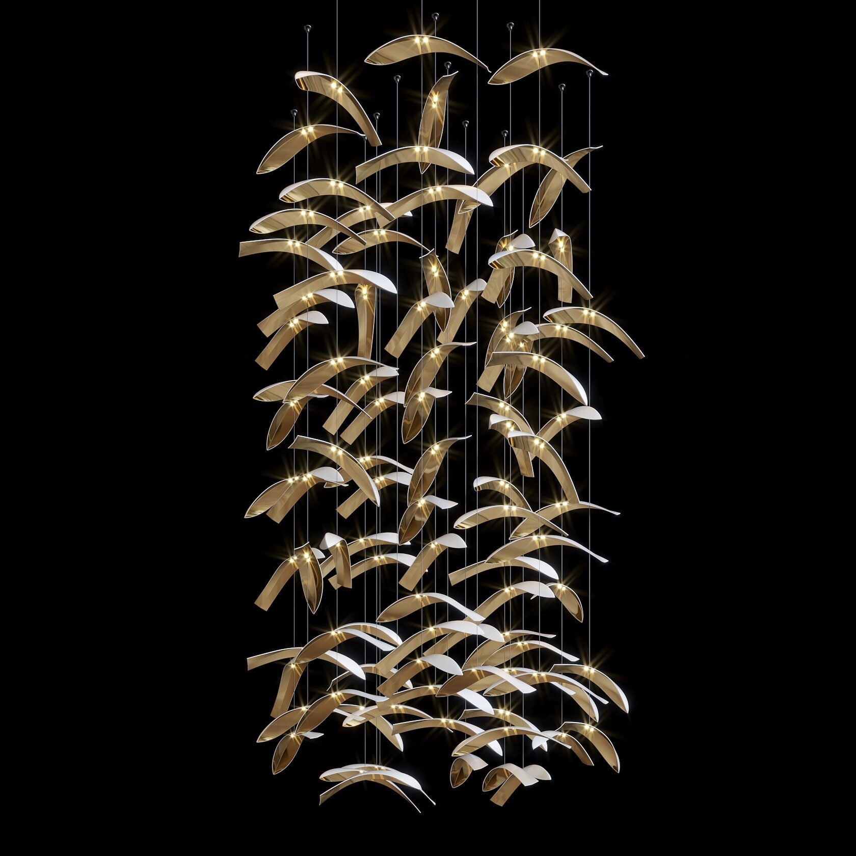 Gold Wing Flight Chandelier