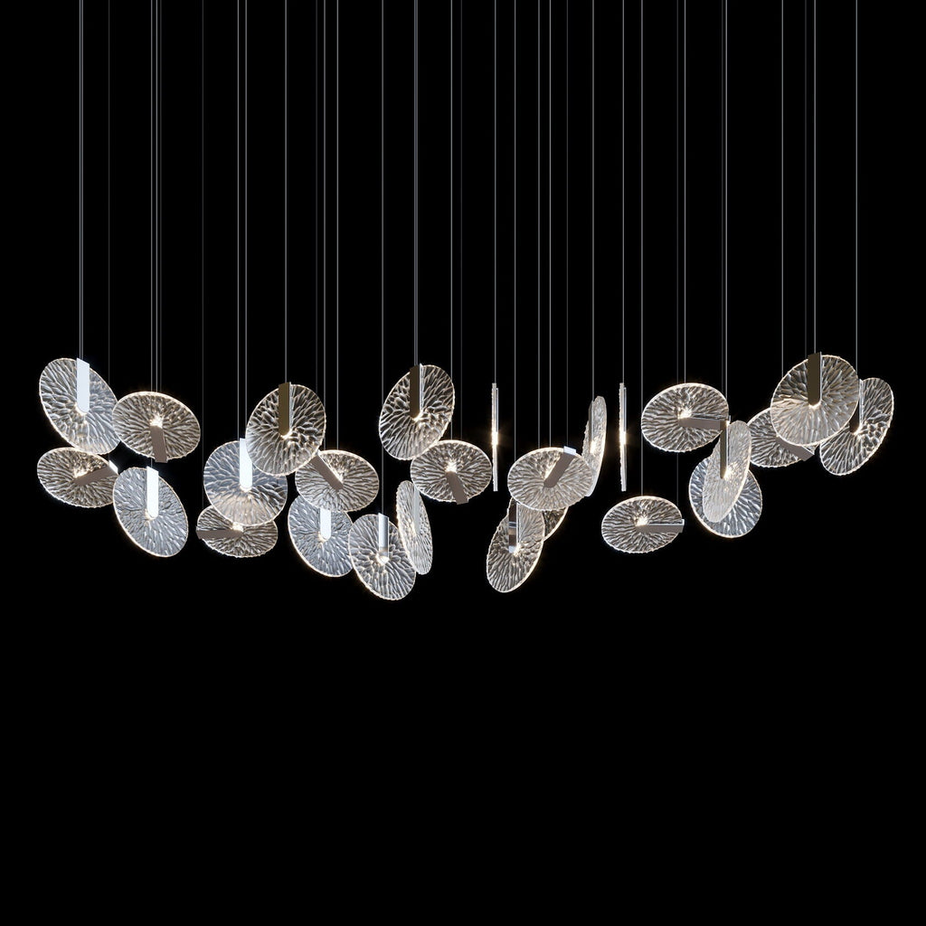 Silver Disc Halo Chandelier