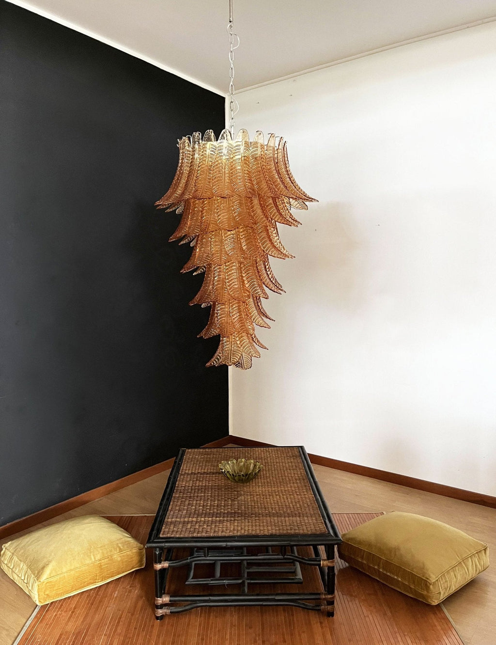 Elegant Rosalind Murano Felci Amber Chandelier
