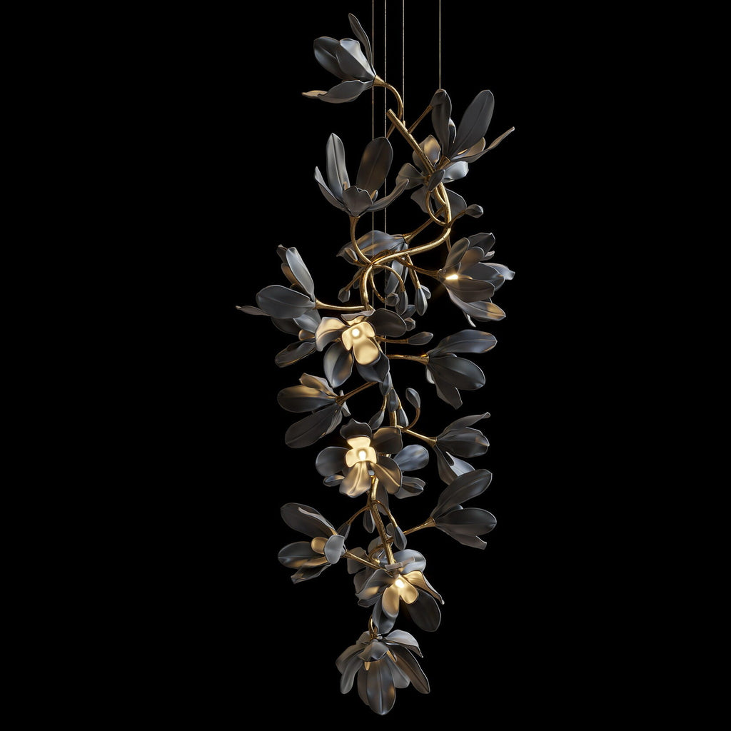 Black Magnolia Branch Chandelier