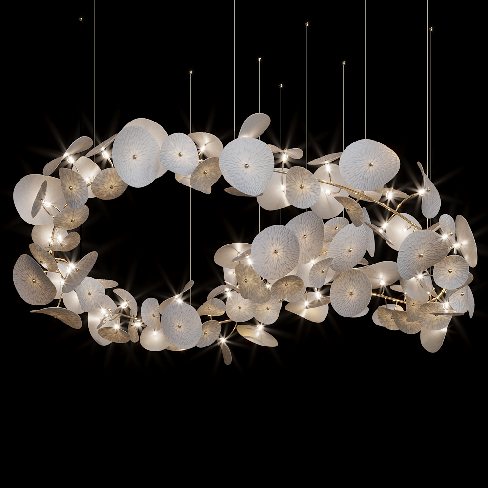 White Disc Garland Chandelier
