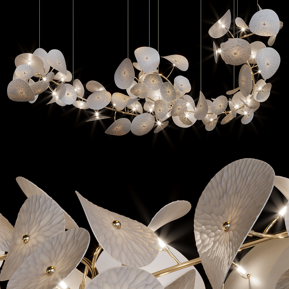 White Disc Garland Chandelier