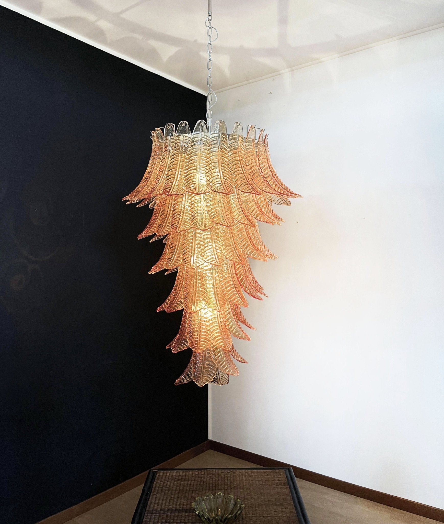 Elegant Rosalind Murano Felci Amber Chandelier