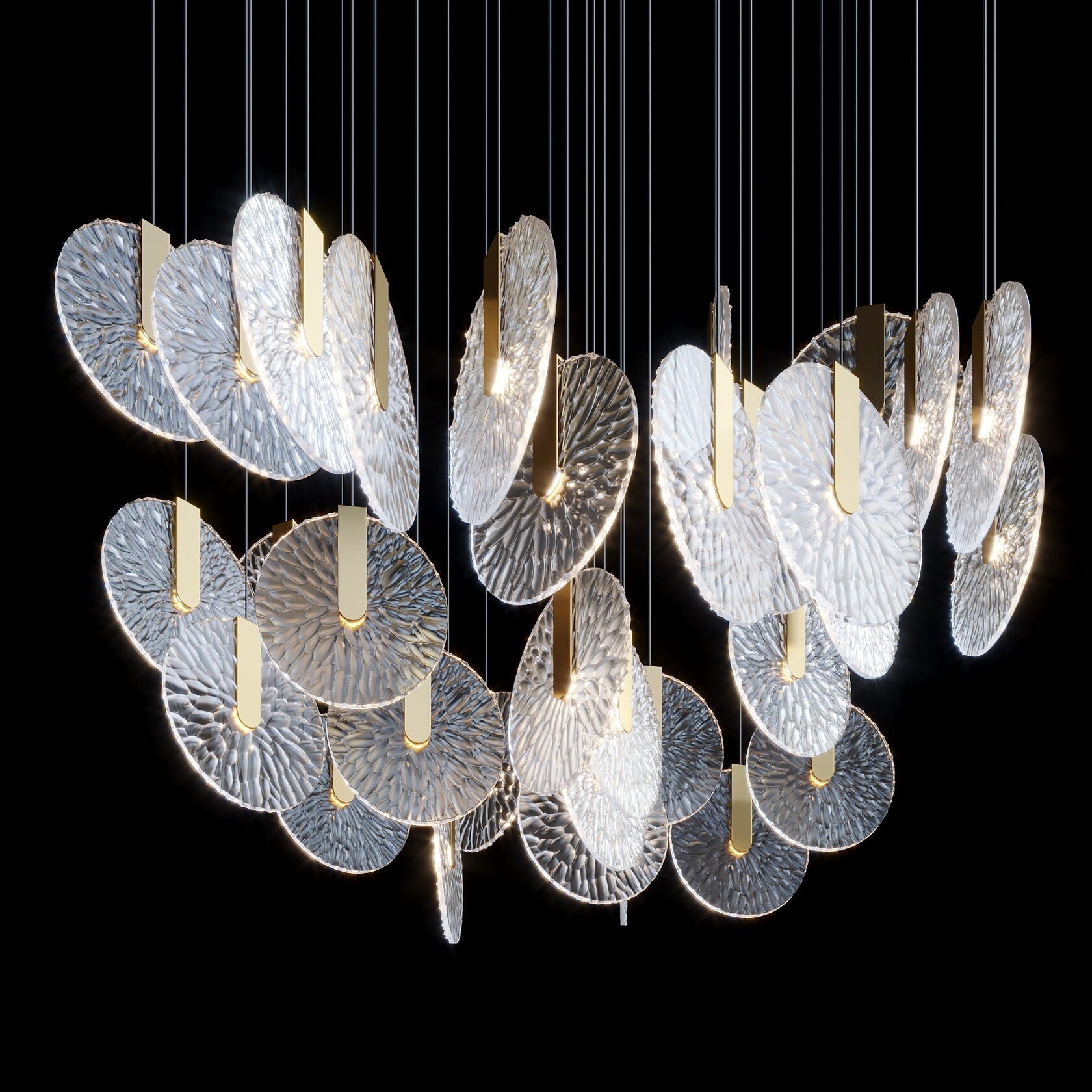 Silver Disc Cluster Chandelier