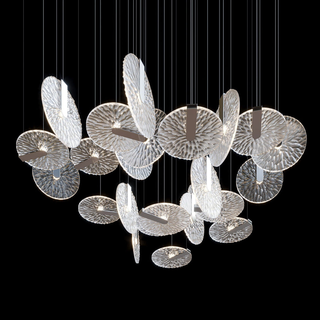 Silver Disc Halo Chandelier