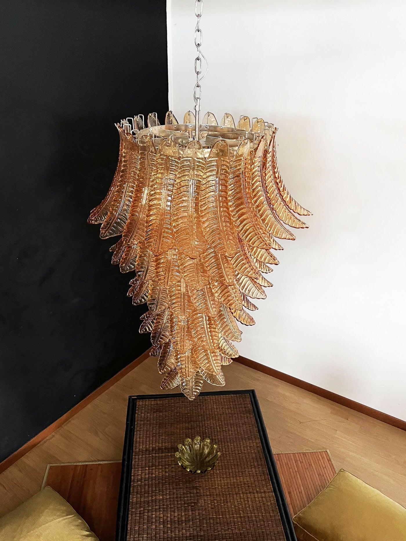 Elegant Rosalind Murano Felci Amber Chandelier