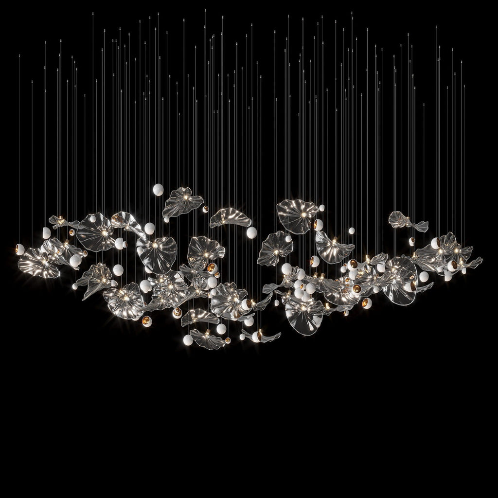 Silver Leaf Pearl Garland Chandelier