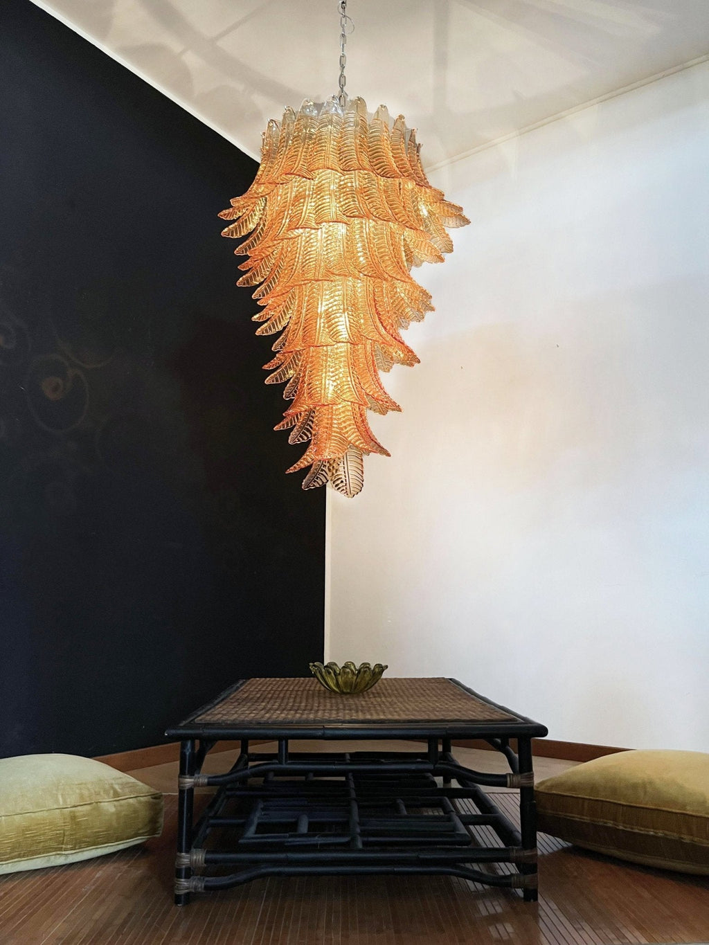 Elegant Rosalind Murano Felci Amber Chandelier