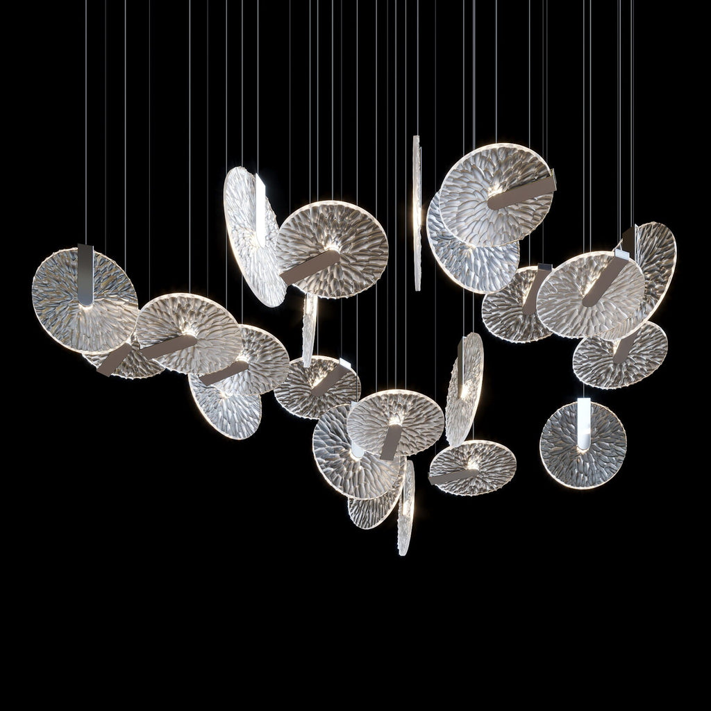 Silver Disc Halo Chandelier