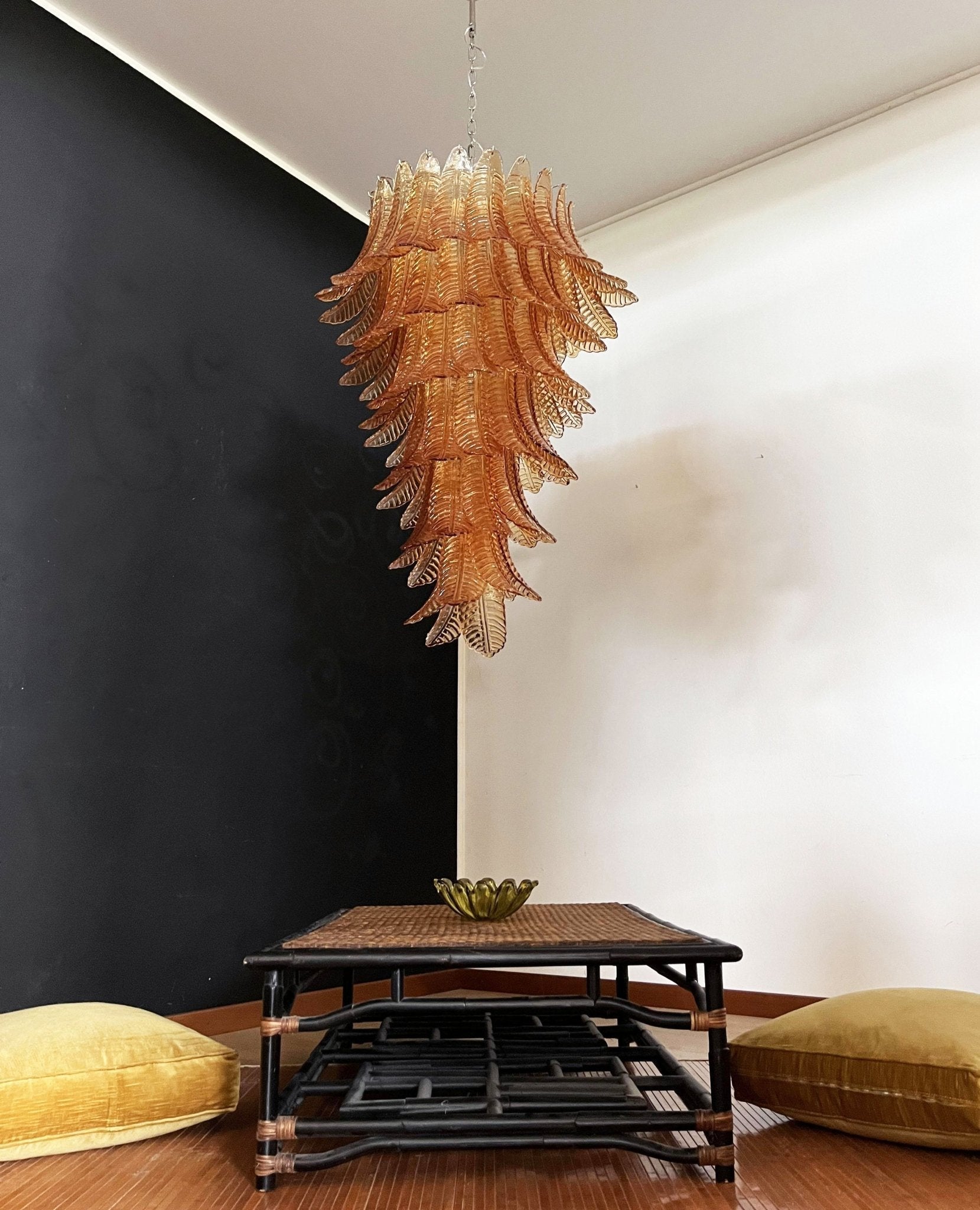 Elegant Rosalind Murano Felci Amber Chandelier