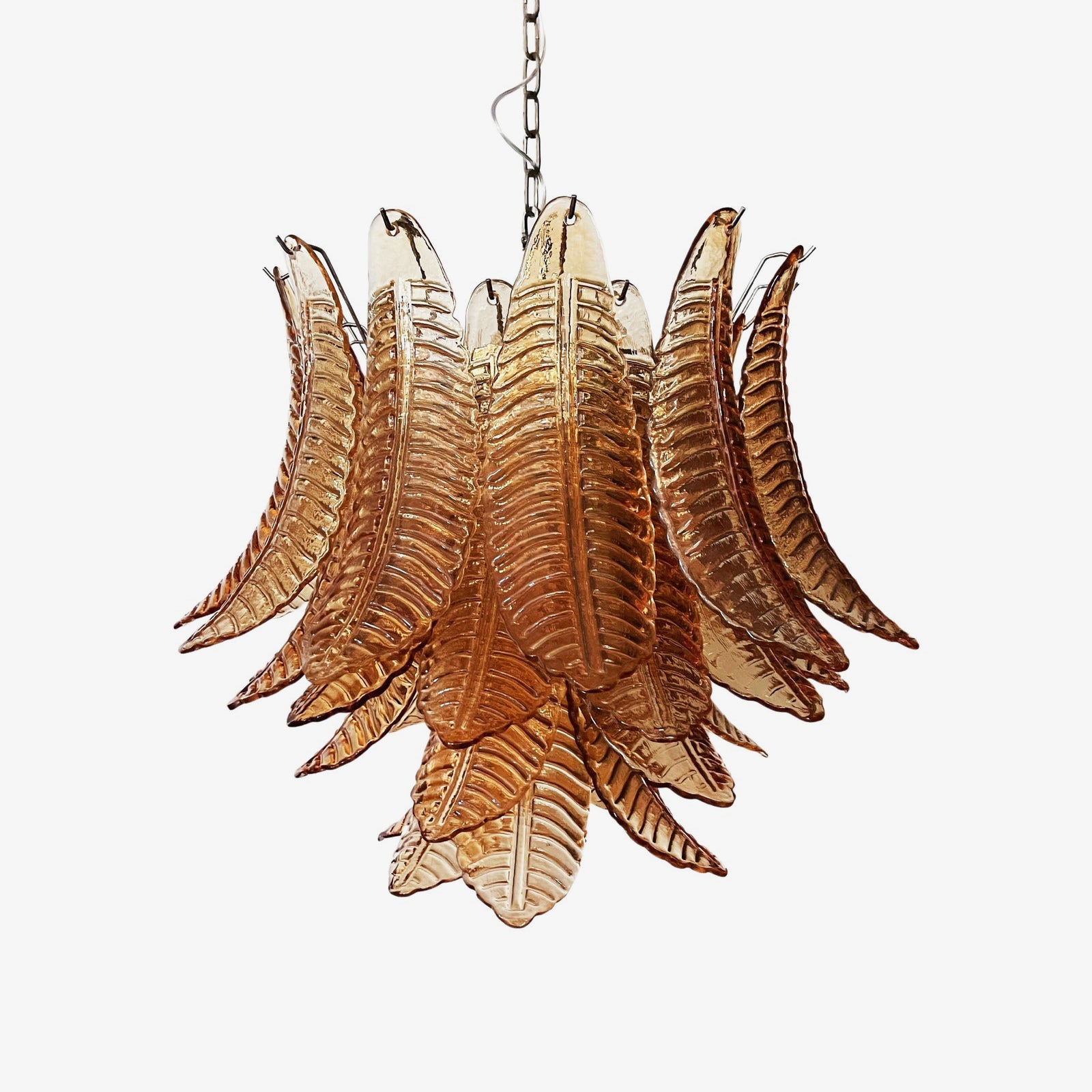 Amber Glass Leaf Chandelier Glass lighting by Bling Lighting Studio