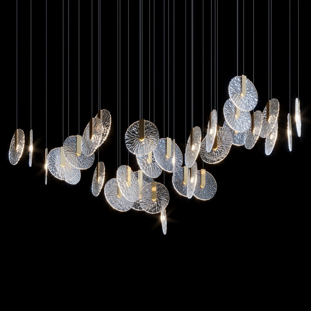 Silver Disc Cluster Chandelier