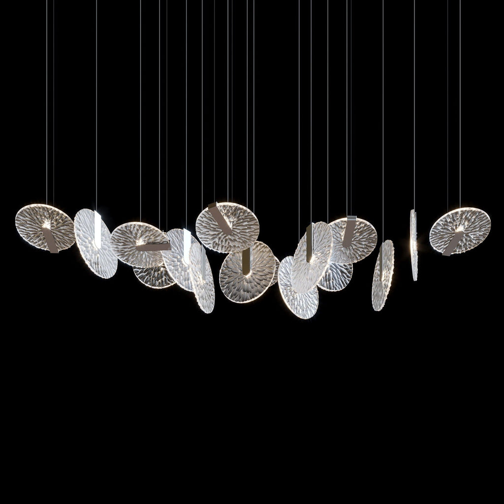 Silver Disc Halo Chandelier