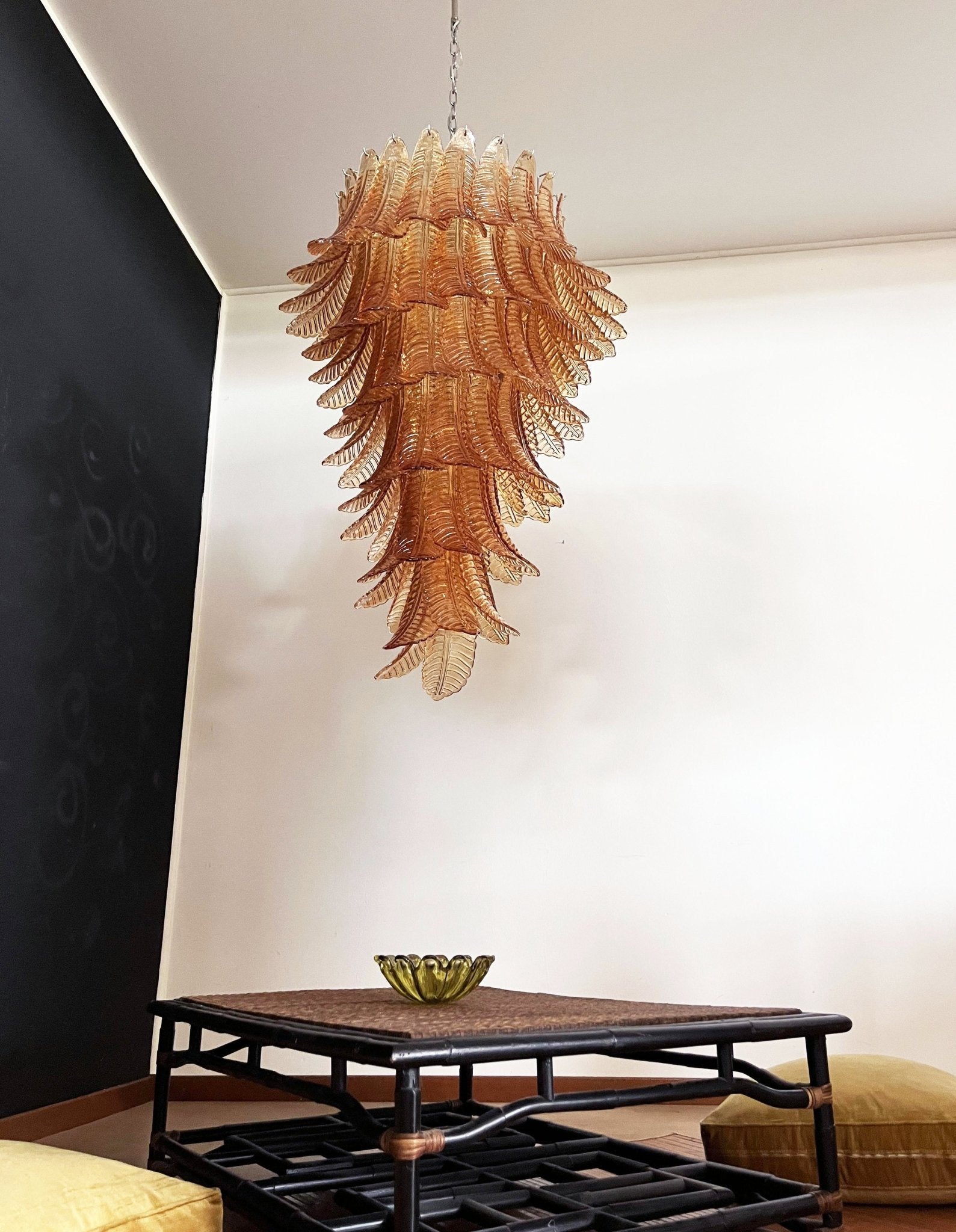 Elegant Rosalind Murano Felci Amber Chandelier