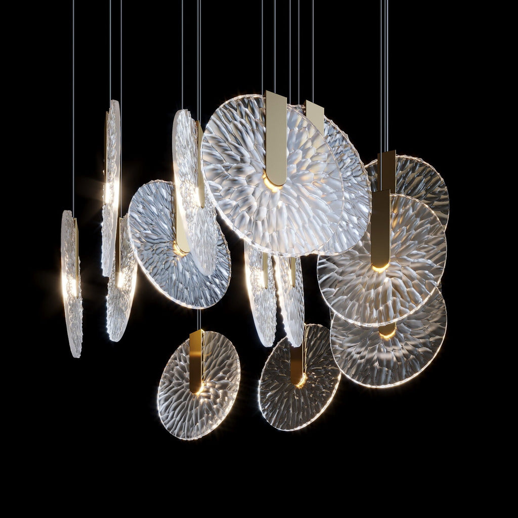 Silver Disc Cluster Chandelier