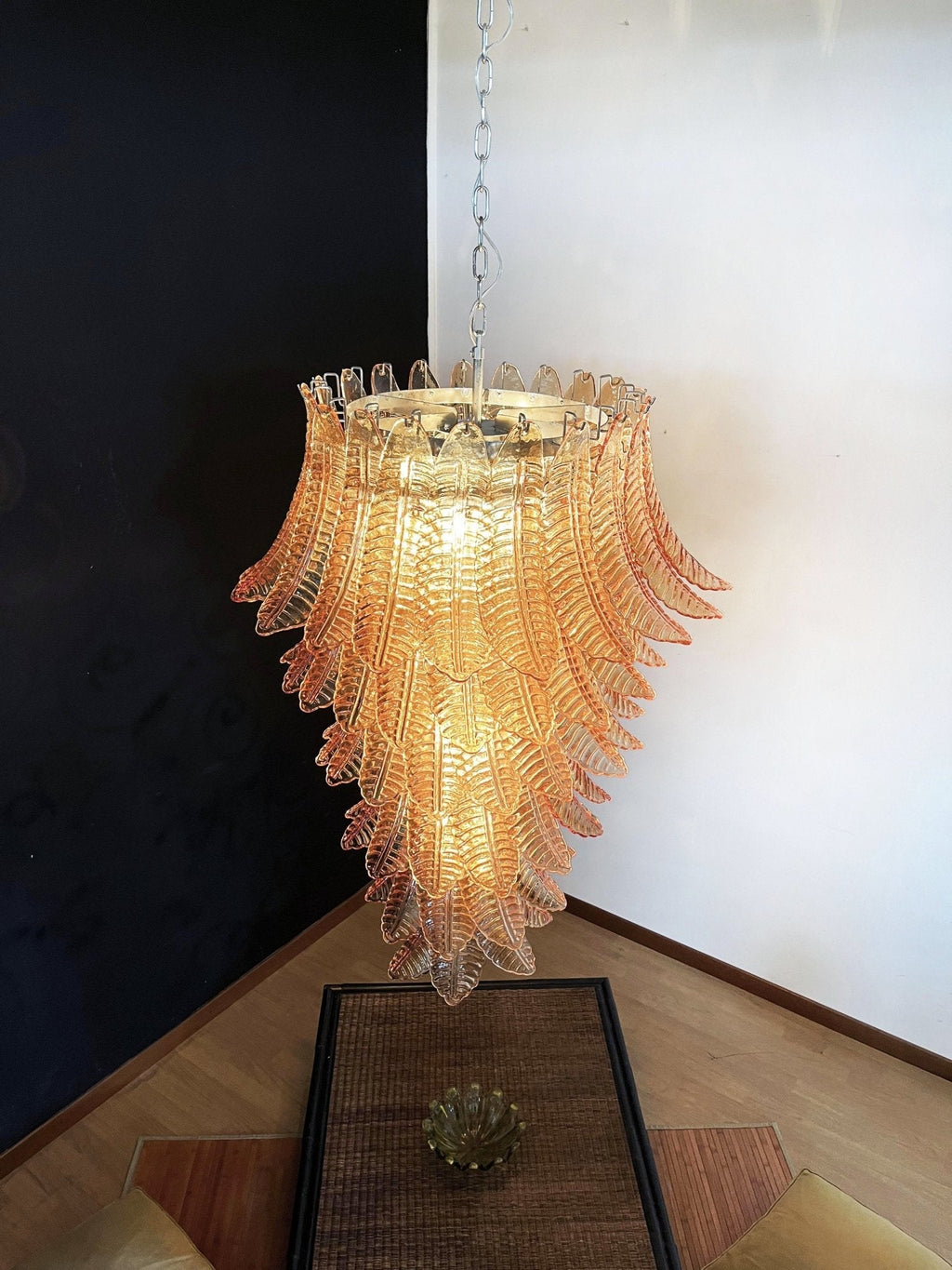 Elegant Rosalind Murano Felci Amber Chandelier