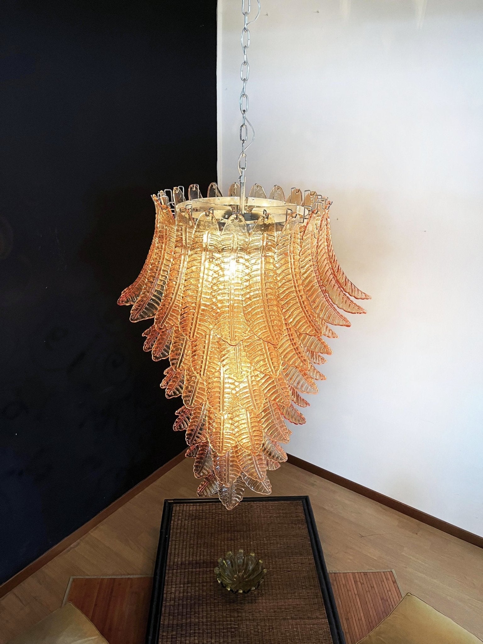 Elegant Rosalind Murano Felci Amber Chandelier