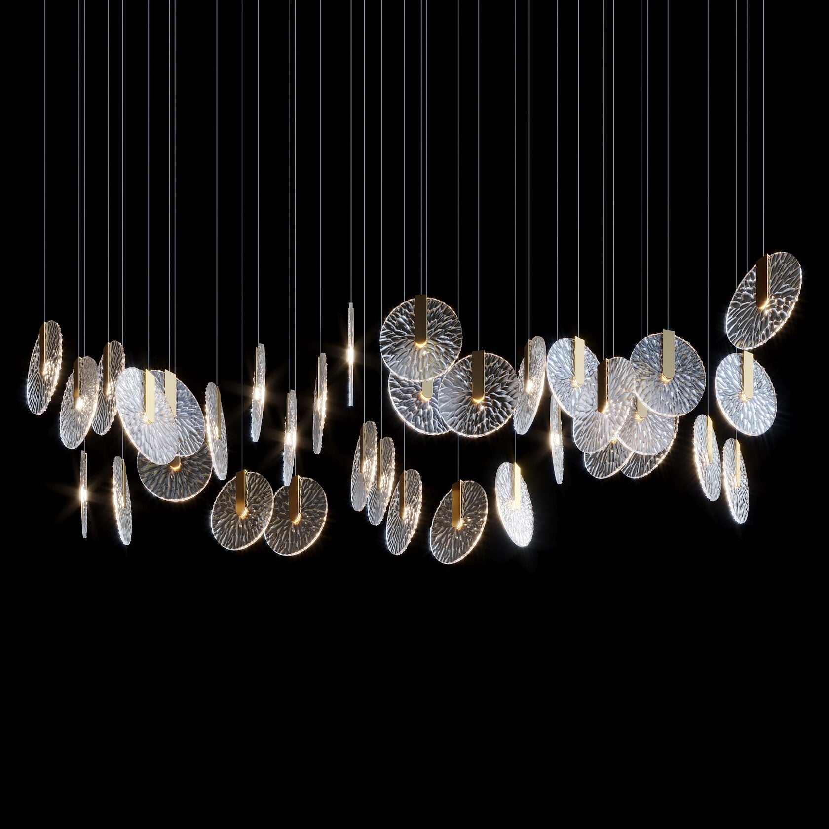 Silver Disc Cluster Chandelier