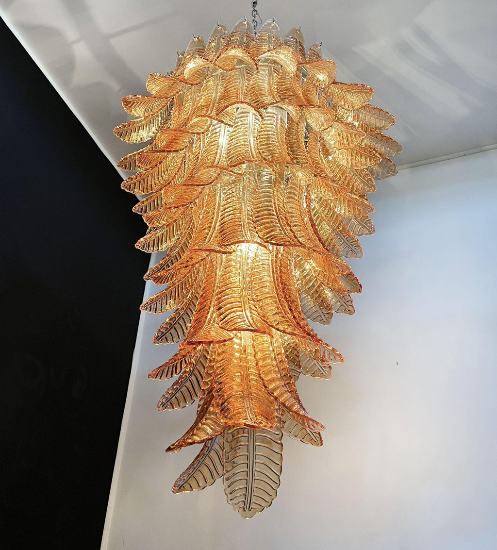 Elegant Rosalind Murano Felci Amber Chandelier