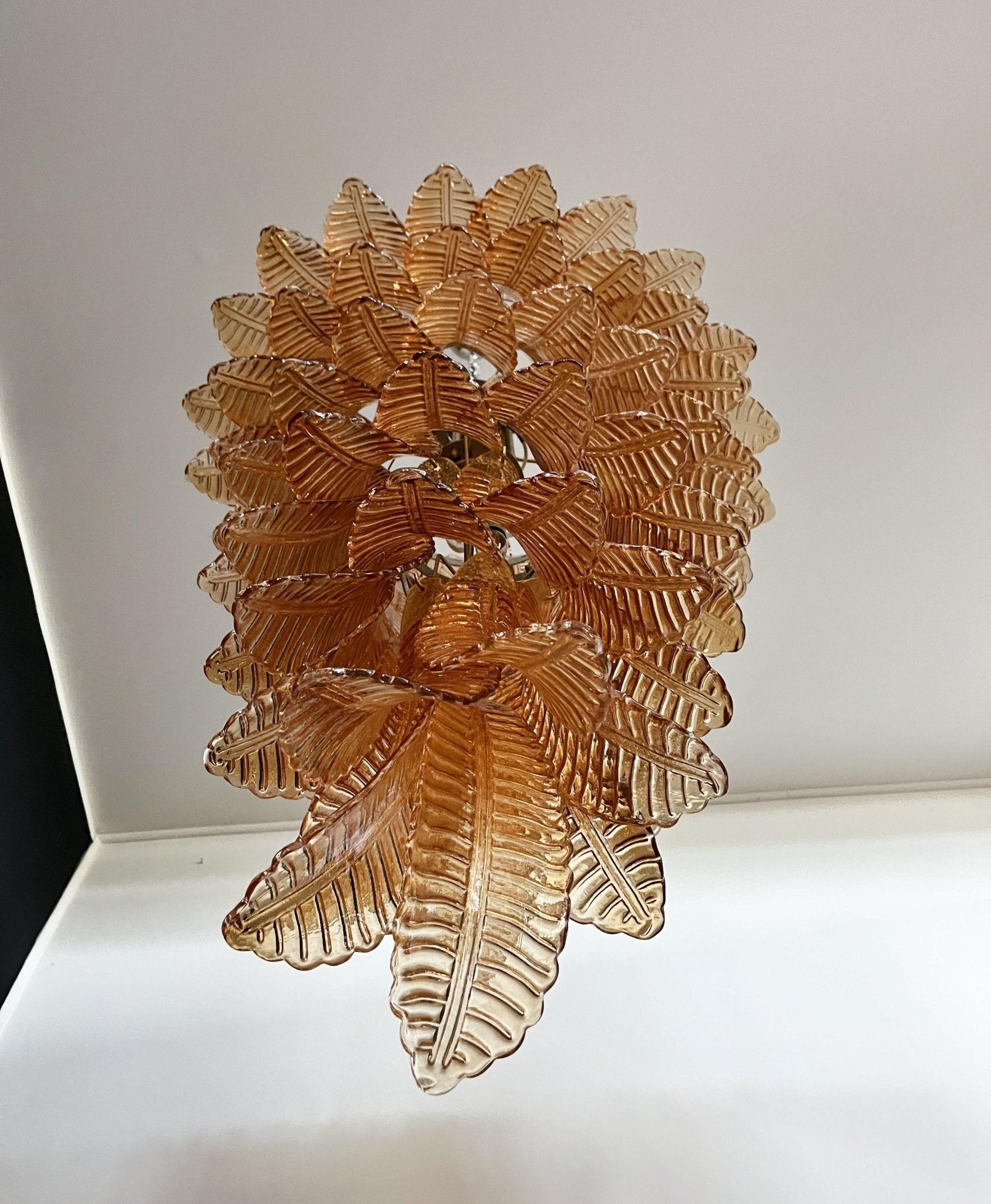 Elegant Rosalind Murano Felci Amber Chandelier
