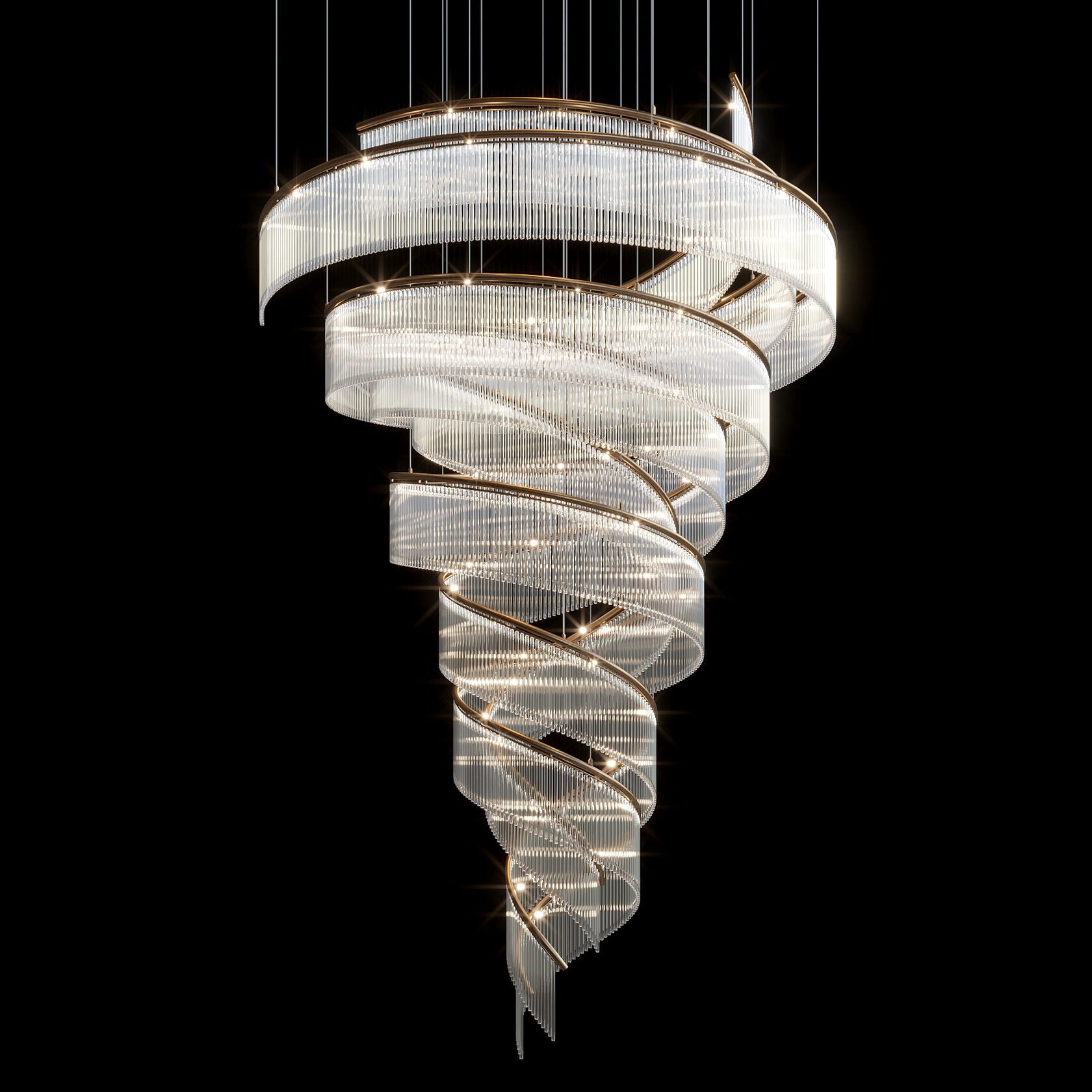 Crystal Spiral Halo Chandelier