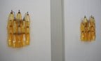 Murano Wall Lamp | 17 Yellow Poliedri Glass | Set of 2