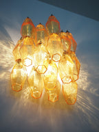 Murano Wall Lamp | 17 Yellow Poliedri Glass | Set of 2