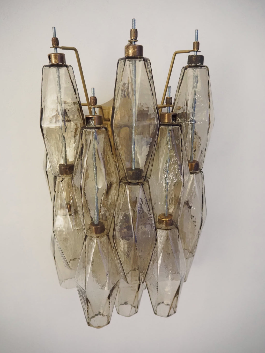 Murano Wall Lamp | 17 Smoked Poliedri Glass | Set of 2