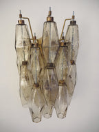 Murano Wall Lamp | 17 Smoked Poliedri Glass | Set of 2