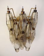 Murano Wall Lamp | 17 Smoked Poliedri Glass | Set of 2