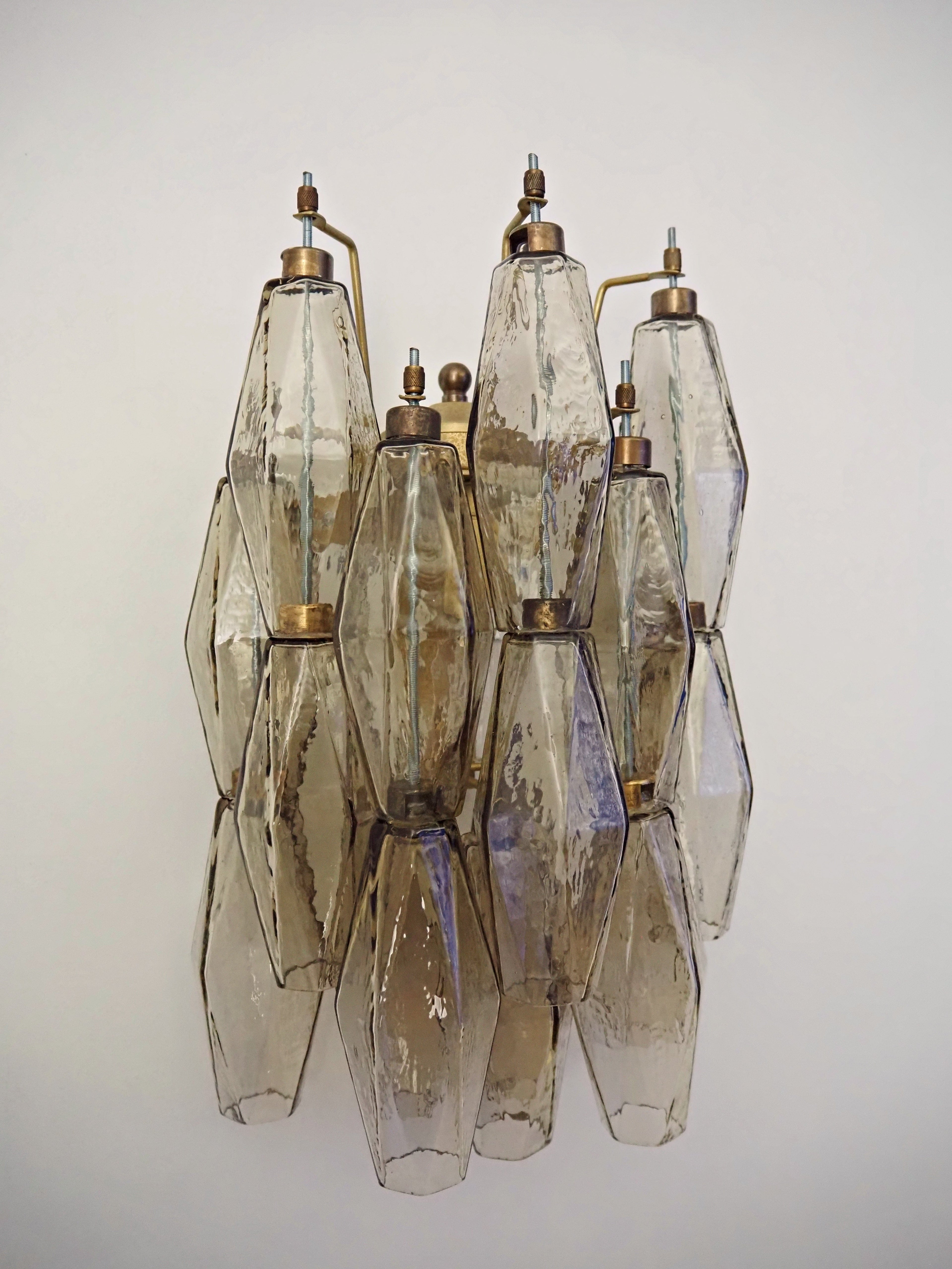 Murano Wall Lamp | 17 Smoked Poliedri Glass | Set of 2