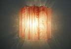 Murano Wall Lamp | 5 Pink Alabaster Glass Tubes | Set of 2
