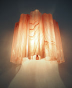 Murano Wall Lamp | 5 Pink Alabaster Glass Tubes | Set of 2