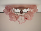 Murano Wall Lamp | 5 Pink Alabaster Glass Tubes | Set of 2