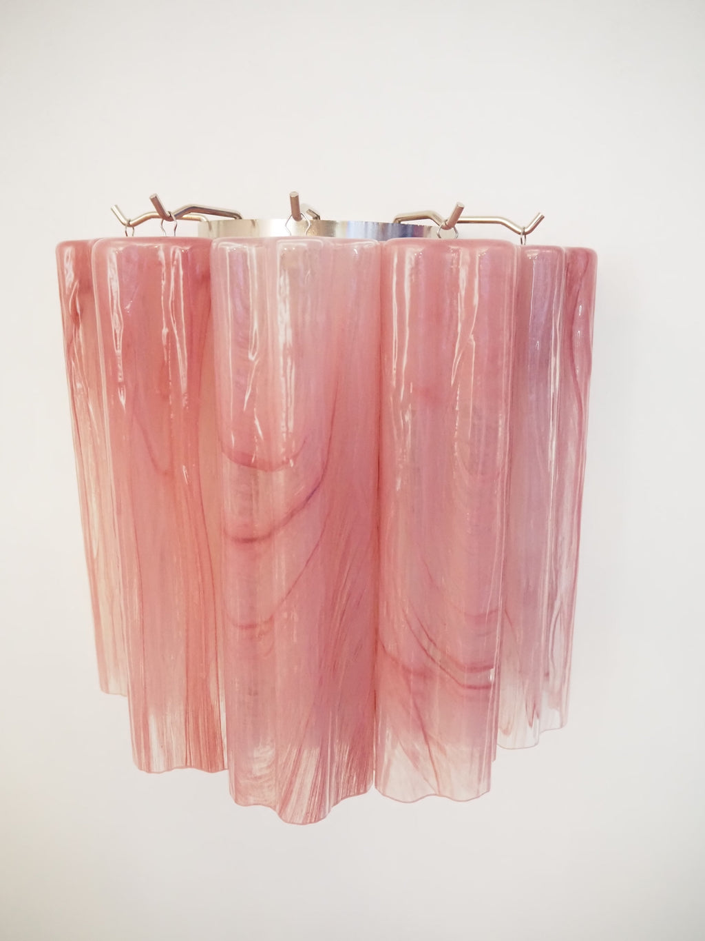 Murano Wall Lamp | 5 Pink Alabaster Glass Tubes | Set of 2