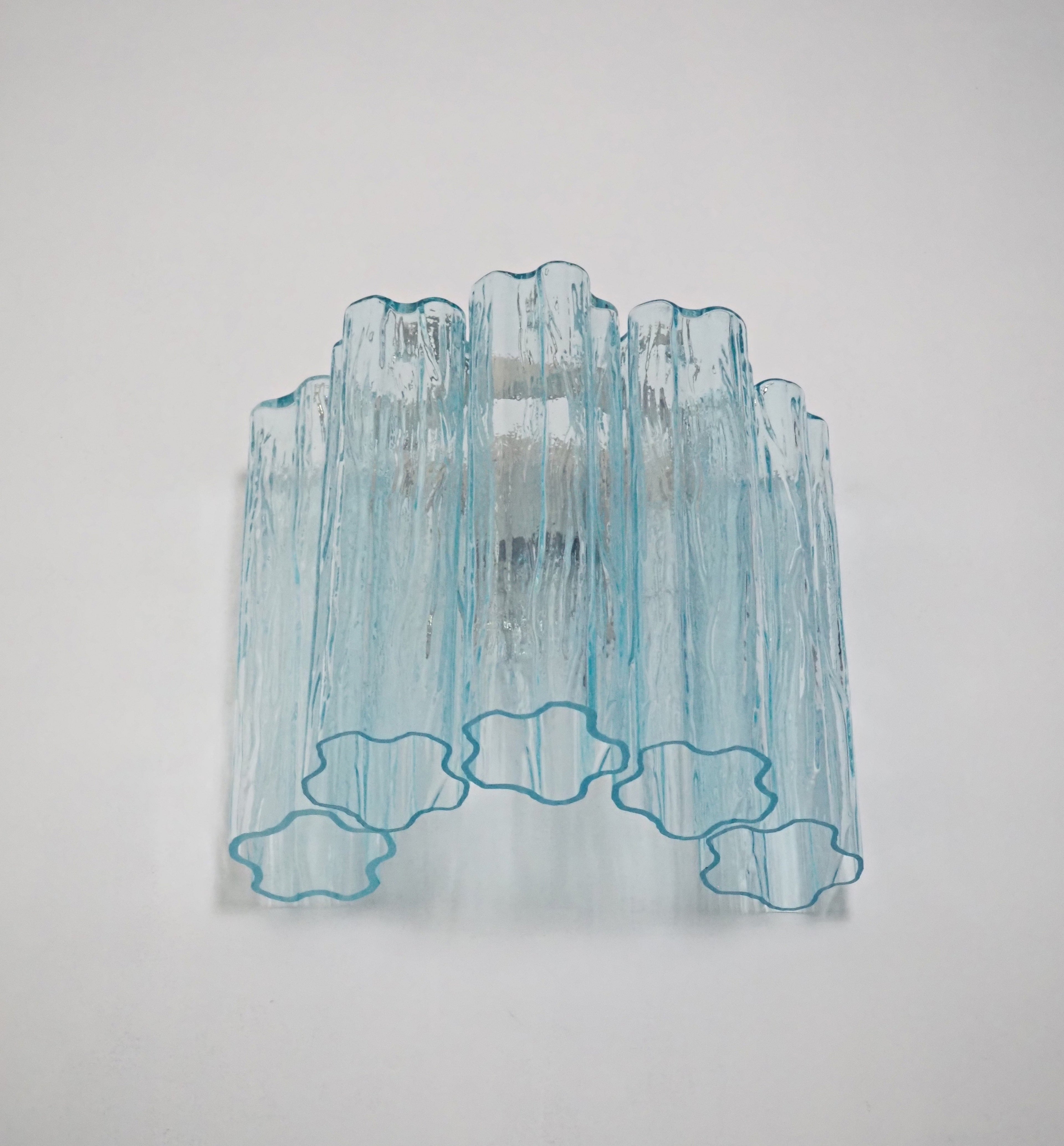 Murano Wall Lamp | 5 Blue Glass Tubes | Set of 2