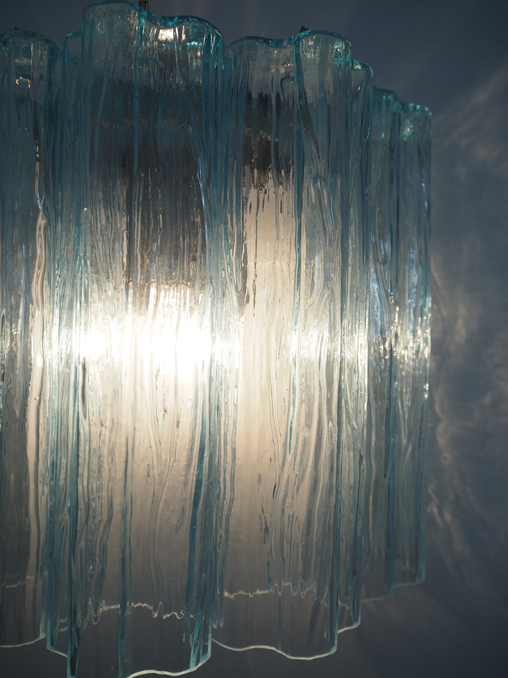 Murano Wall Lamp | 5 Blue Glass Tubes | Set of 2