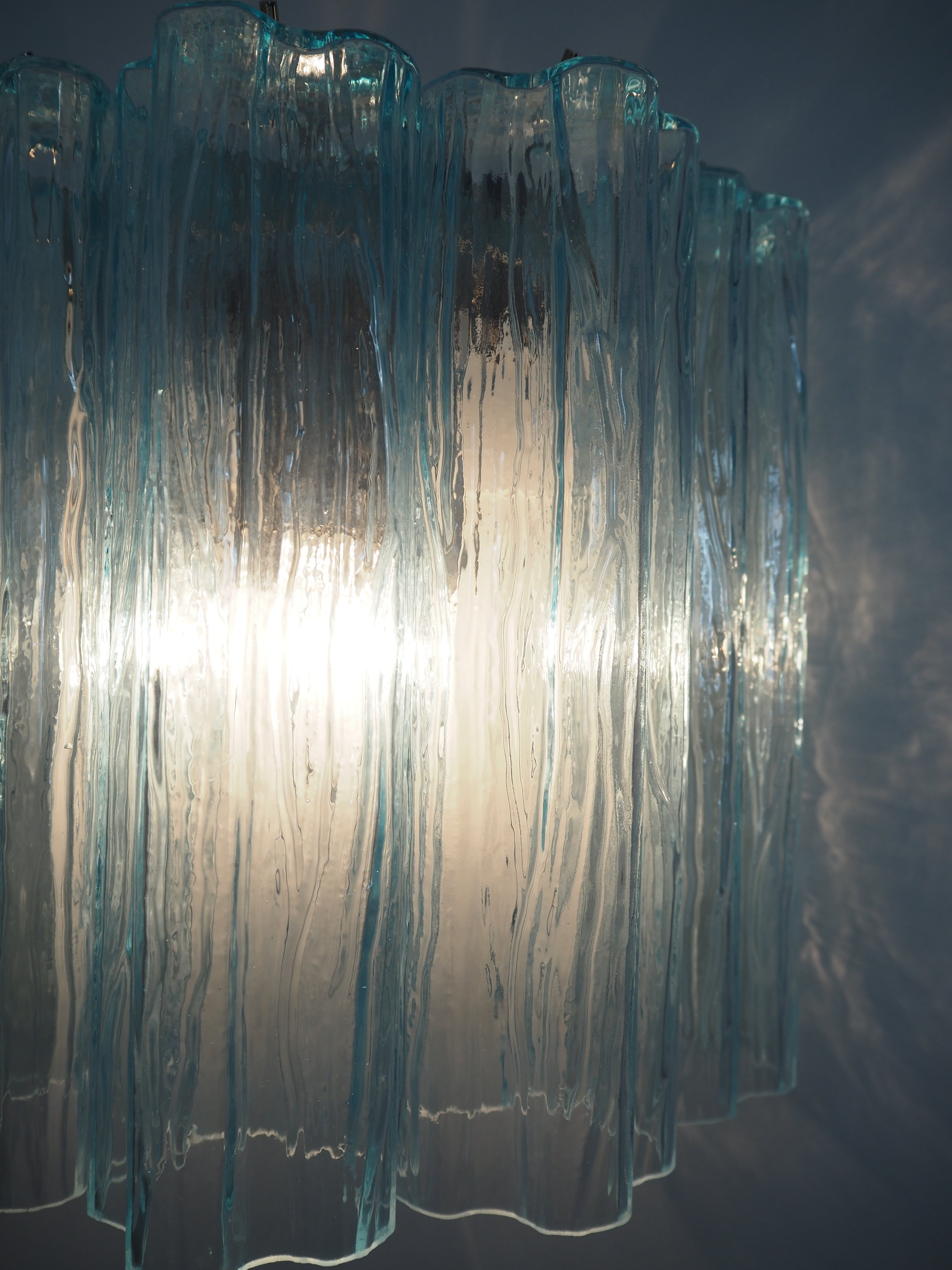 Murano Wall Lamp | 5 Blue Glass Tubes | Set of 2
