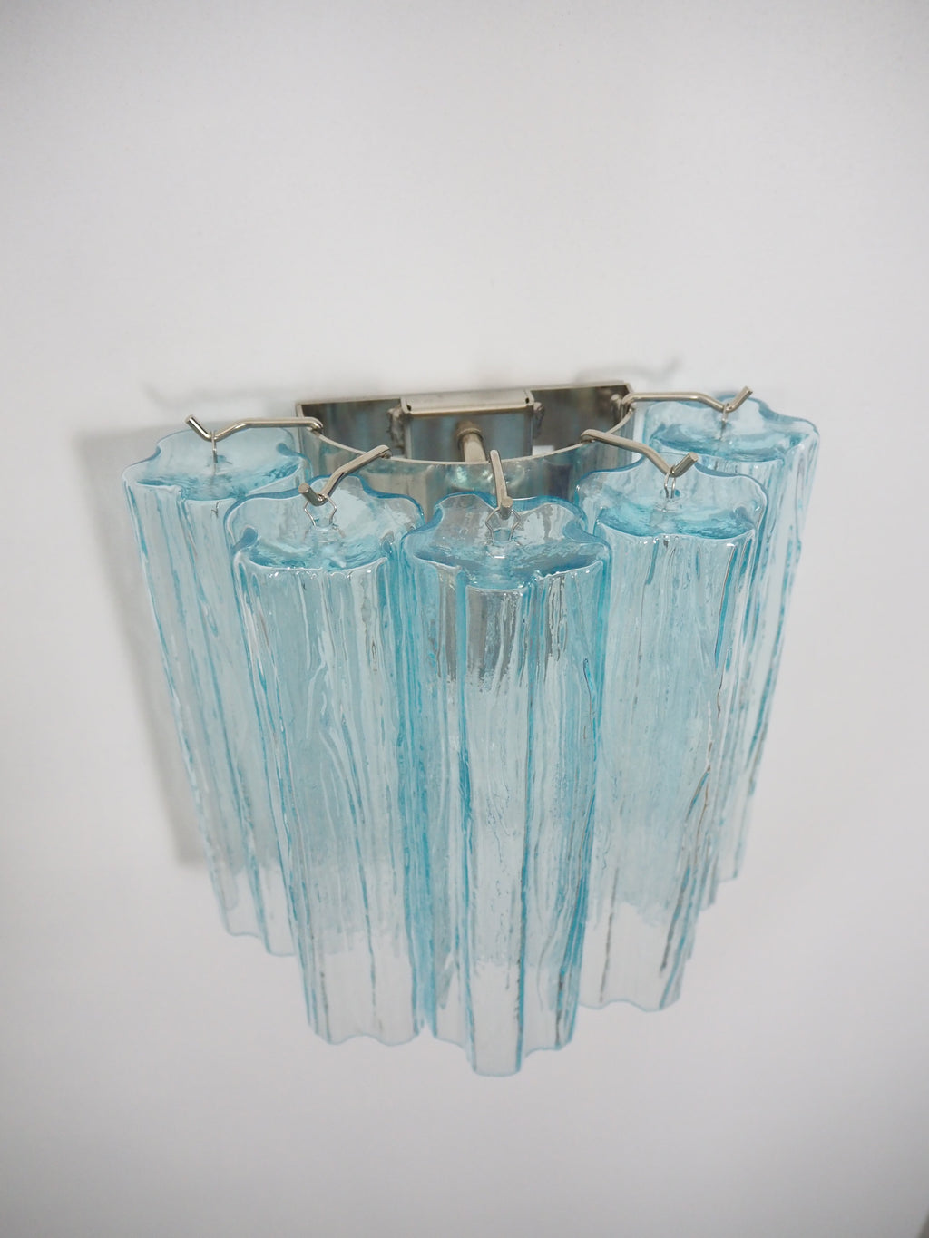 Murano Wall Lamp | 5 Blue Glass Tubes | Set of 2