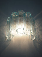Murano Wall Lamp | 5 Blue Glass Tubes | Set of 2