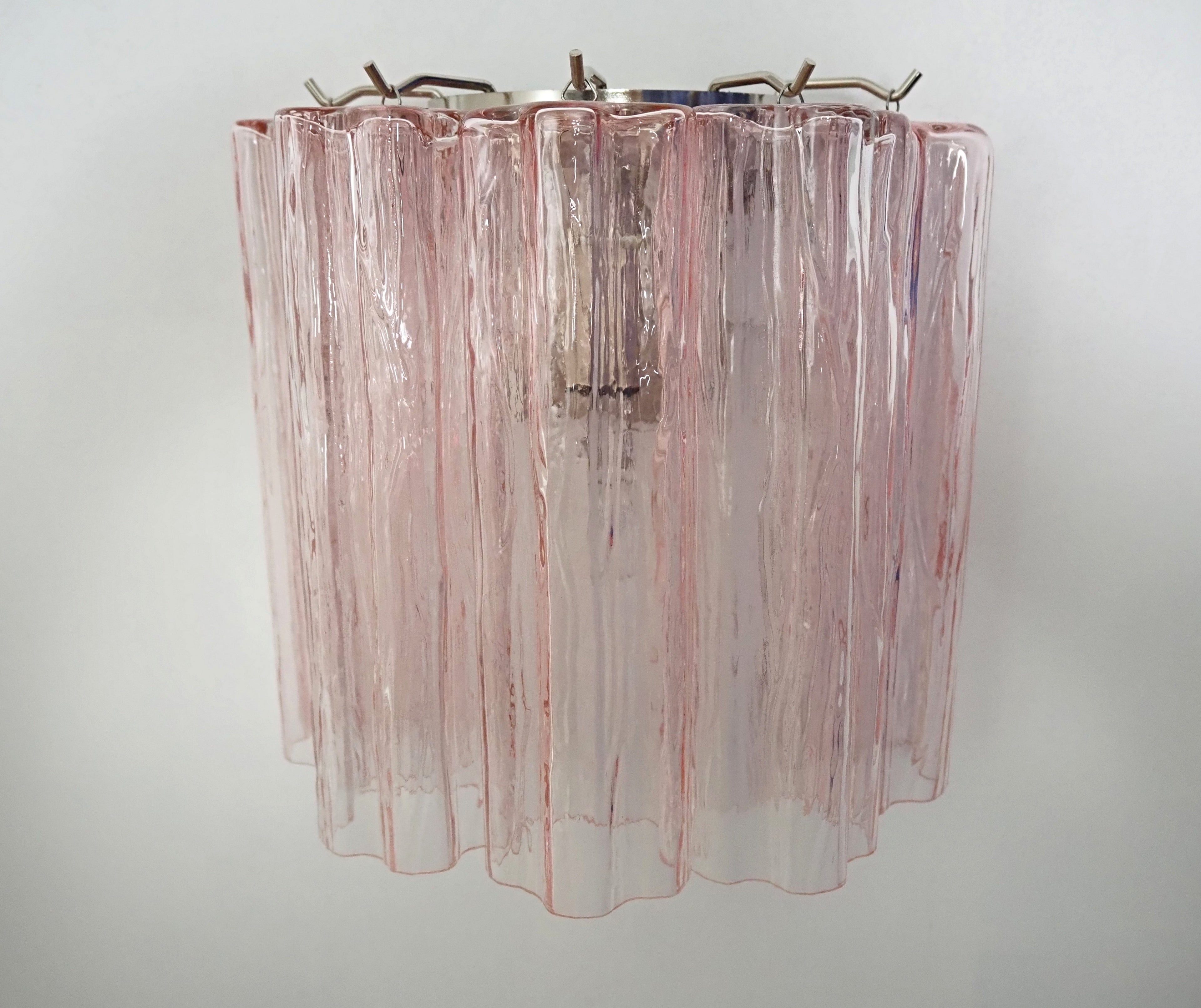 Murano Wall Lamp | 5 Pink Tube Glass | Set of 2