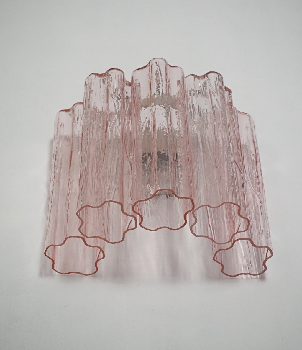 Murano Wall Lamp | 5 Pink Tube Glass | Set of 2